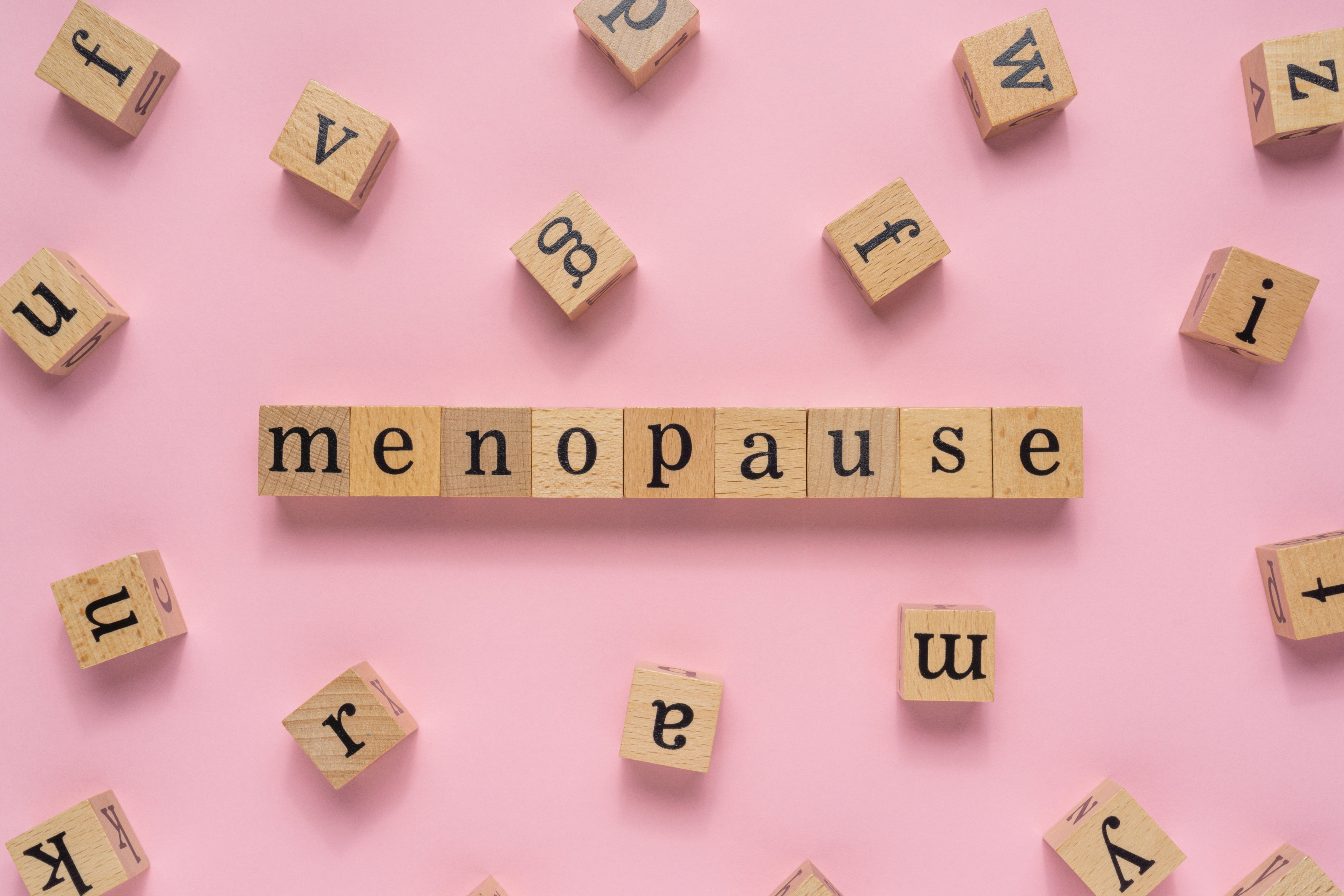 menopause spelled out on letter blocks